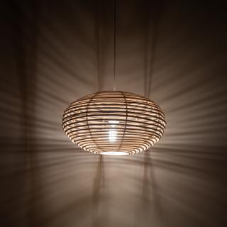 RATTAN S viseča svetilka E27 ovalna naravna/bela - 3