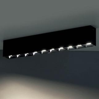 MIDI stropna svetilka LED 40W dnevno bela pravokotna črna - 2