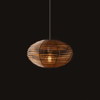RATTAN S viseča svetilka E27 ovalna naravna/bela - 4