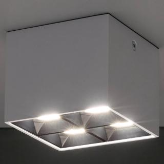 MIDI ceiling light LED 16W daily white square white/black - 2