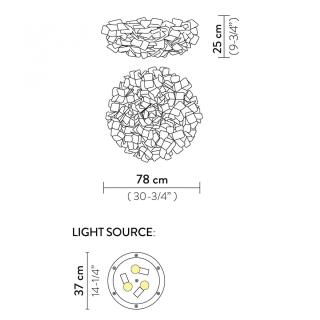 CLIZIA CEILING LARGE viseča svetilka E27 antracitna - 1