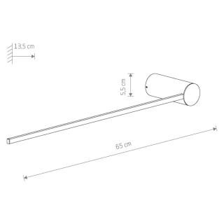 ARM M stenska svetilka LED 10W toplo bela podolgovata črna/bela - 1