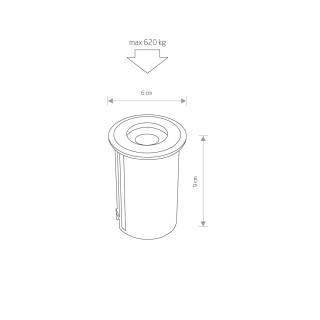 PICCO M talna svetilka LED 1W toplo bela IP67 srebrna - 1