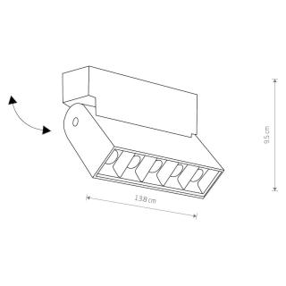 FOCUS MINI stenska svetilka LED 10W toplo bela pravokotna črna - 1
