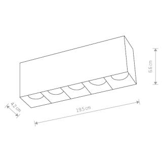 MIDI stropna svetilka LED 20W toplo bela pravokotna črna - 1
