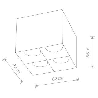 MIDI stropna svetilka LED 16W toplo bela kvadratna črna - 1