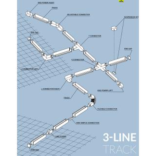 Povezovalni element za tračnice X-kos 3-fazni črn - 1
