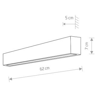 STRAIGHT S stenska svetilka LED 11W antracit/bela - 1