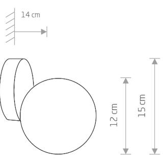 ICE BALL stenska svetilka G9 IP44 medenina/bela - 1