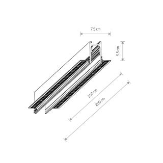 LVM tračnica NTMV 48V črna 1m - 2