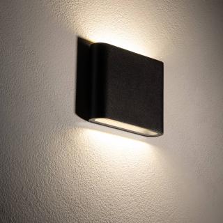 SEMI S stenska svetilka LED 2x3W toplo bela IP54 kvadratna črna - 2