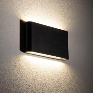 SEMI M stenska svetilka LED 2x5W toplo bela IP54 pravokotna črna - 2