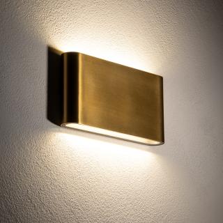 SEMI M stenska svetilka LED 2x5W toplo bela IP54 pravokotna medenina - 1