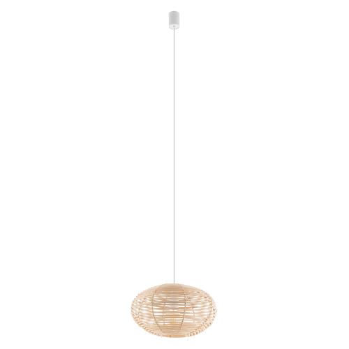 RATTAN S viseča svetilka E27 ovalna naravna/bela