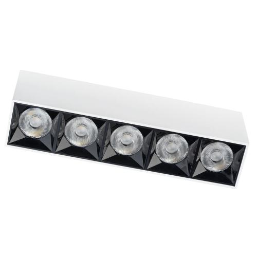 MIDI stropna svetilka LED 20W toplo bela pravokotna bela/črna