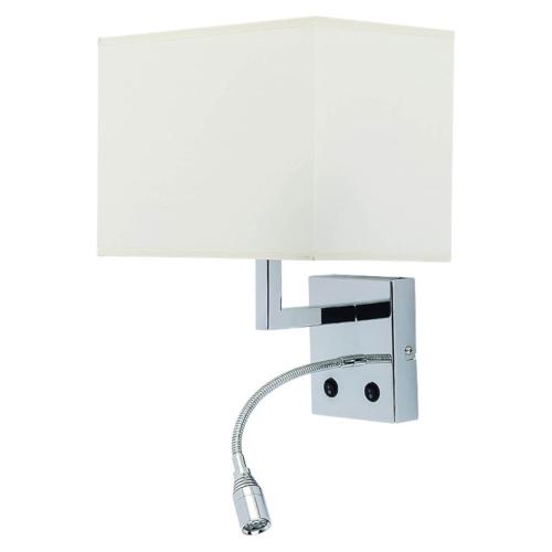 HOTEL zidna lampa LED E27 2,2W dnevno bijela bež/krom