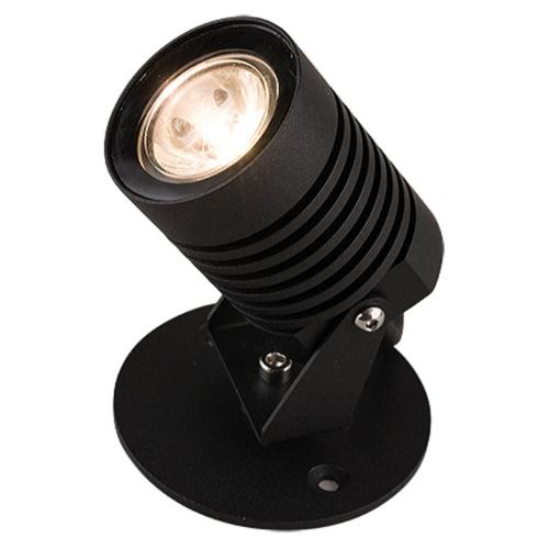 SPIKE S talna svetilka LED 3W toplo bela IP54 okrogla črna