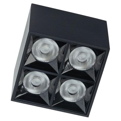 MIDI stropna svetilka LED 16W toplo bela kvadratna črna