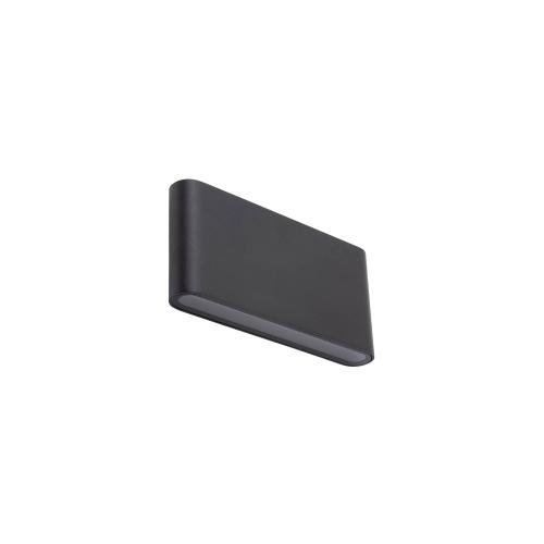 SEMI M stenska svetilka LED 2x5W toplo bela IP54 pravokotna črna