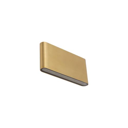 SEMI M stenska svetilka LED 2x5W toplo bela IP54 pravokotna medenina