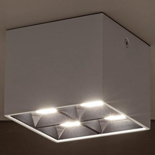 MIDI ceiling light LED 16W warm white square white/black - 2