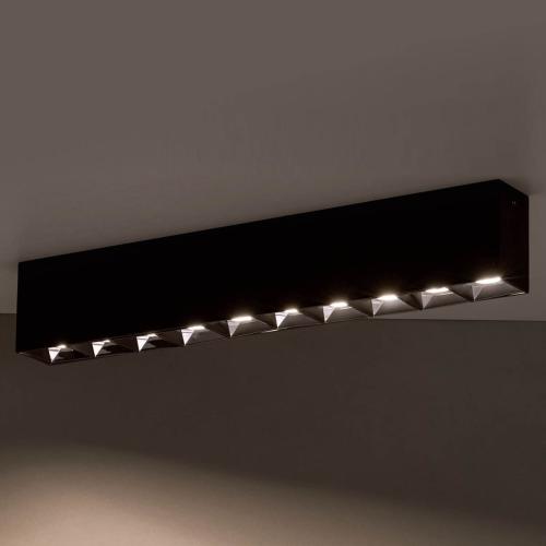 MIDI ceiling light LED 40W warm white rectangular black - 2