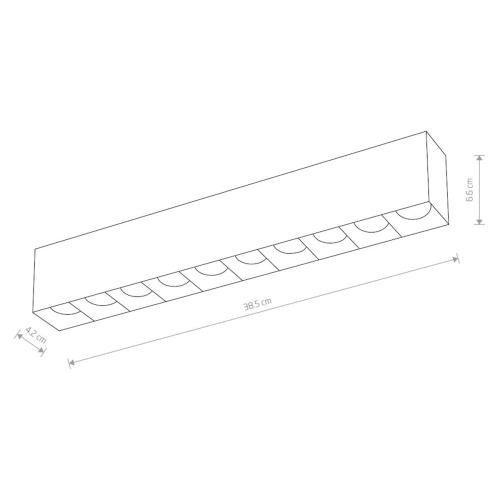 MIDI stropna svetilka LED 40W dnevno bela pravokotna črna - 1