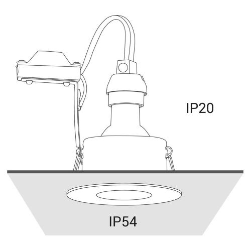 GOLF stropna lampa GU10 IP54/20 crna - 3