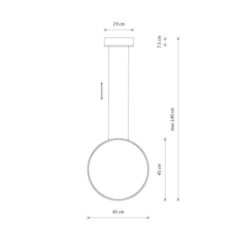CIRCOLO S pendant light LED 18W warm white round black/white - 1