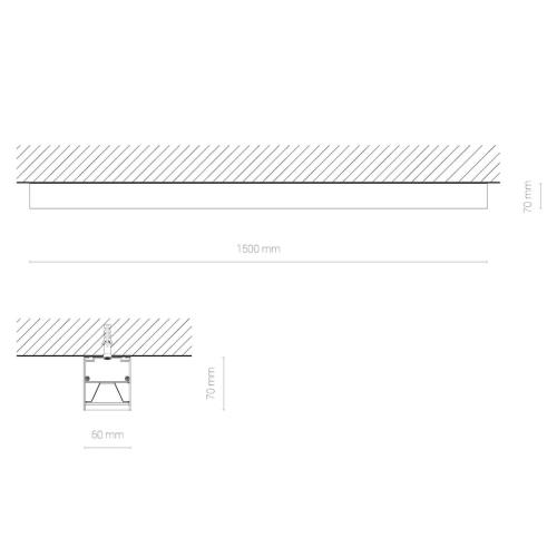 HALL PRO ceiling light LED 40W daily white rectangular black/transparent - 1