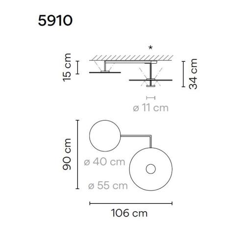 FLAT NCS S 0300-N LED stropna svetilka bela - 1