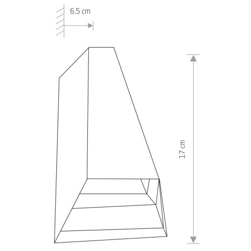 PEAK stenska svetilka LED 3W toplo bela IP54 antracit - 1