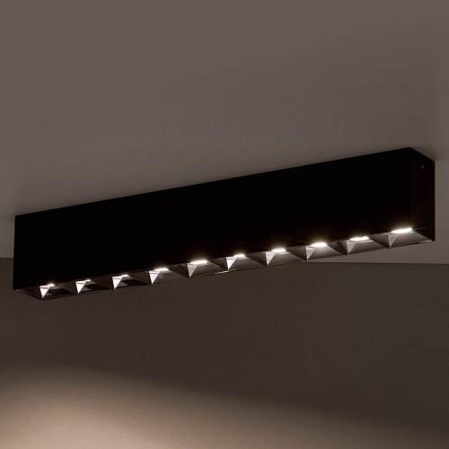 MIDI stropna svetilka LED 40W toplo bela pravokotna črna - 2