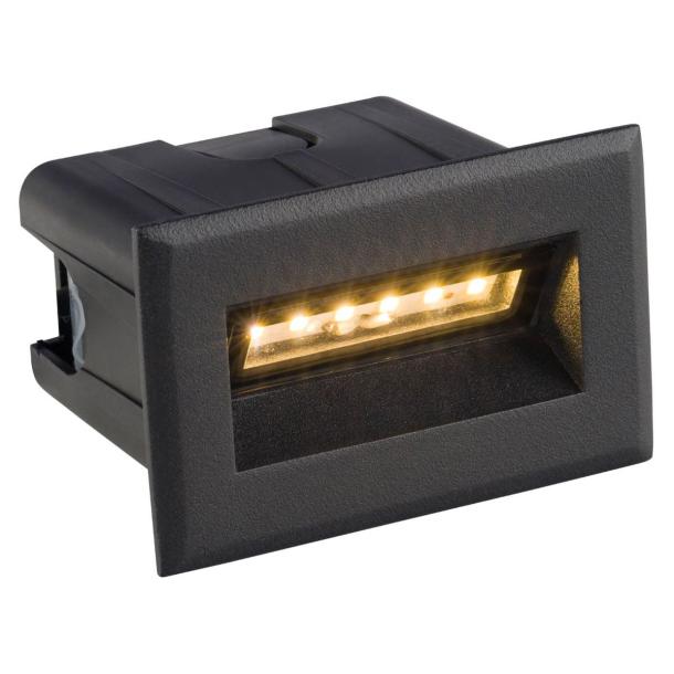 BAY S stenska svetilka LED 3W toplo bela IP67 črna