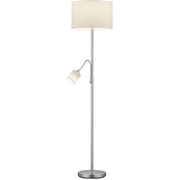 HOTEL stoječa svetilka E27 in E14 mat nikelj/bela