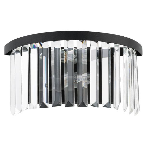 CRISTAL stenska svetilka E14 prozorna/črna