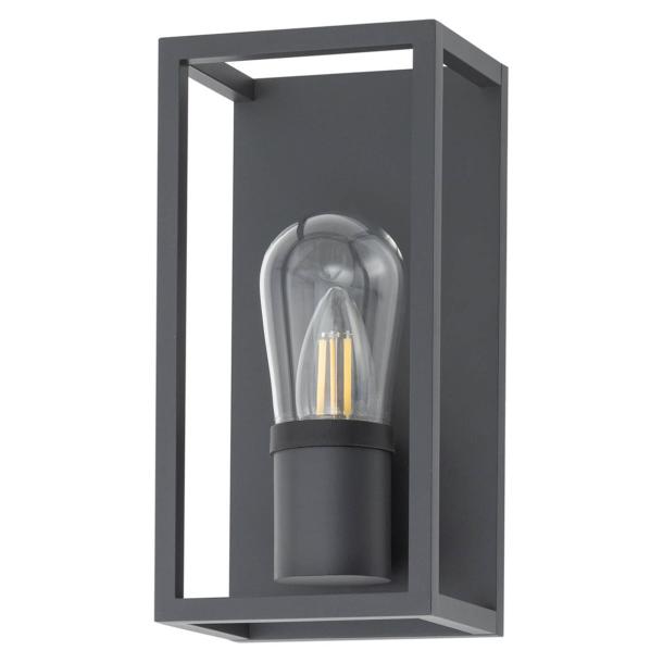 MARGOT I stenska svetilka E14 IP54 pravokotna antracit/prozorna