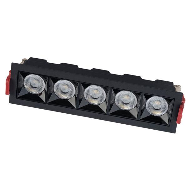 MIDI stropna svetilka LED 20W toplo bela pravokotna črna