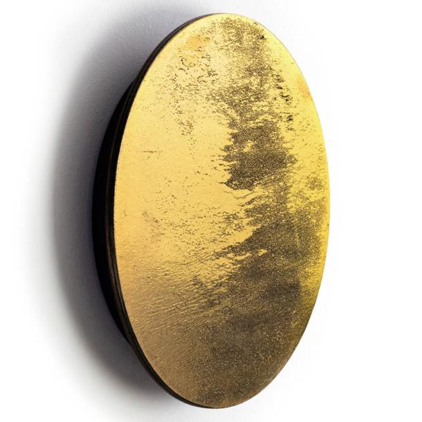 RING WOOD M stenska svetilka LED 10W toplo bela okrogla zlata/črna