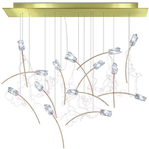 TULIP 14 LINEAR viseča svetilka G4 zatemnilna medenina