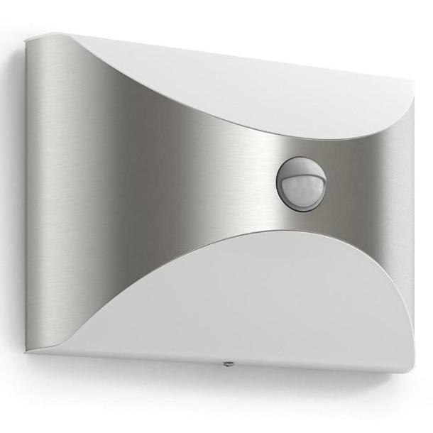 HERB PIR stenska svetilka LED s senzorjem srebrna