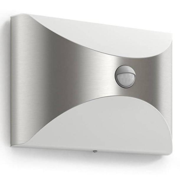 HERB PIR stenska svetilka LED s senzorjem srebrna