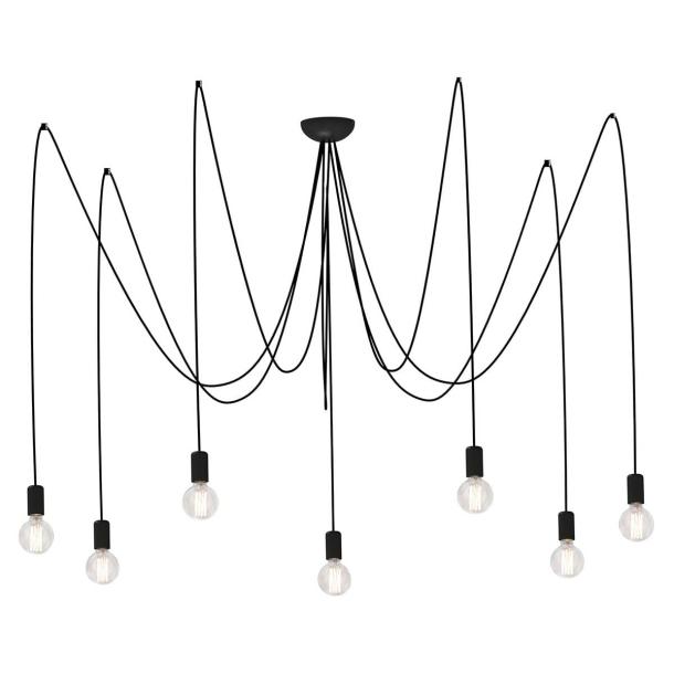 SPIDER VII viseča svetilka E27 črna