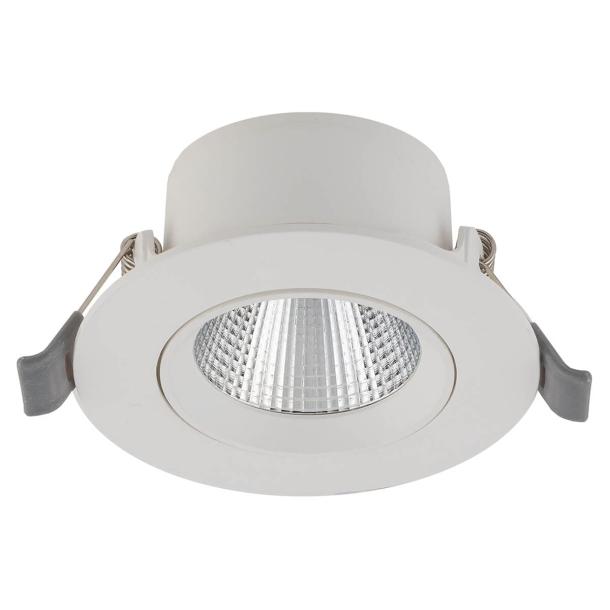 EGINA stropna svetilka LED 5W toplo bela okrogla bela/srebrna