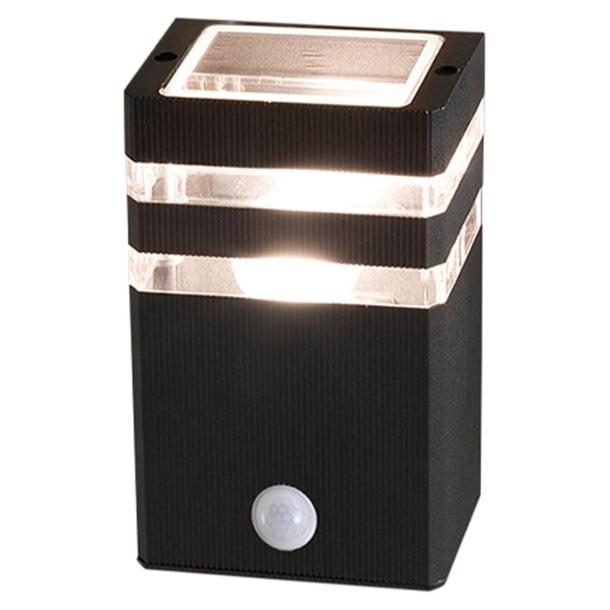 RIO stenska svetilka E27 PIR IP54 črna/prozorna