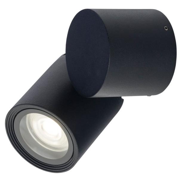 TUBINGS S stenska svetilka GU10 IP54 okrogla črna