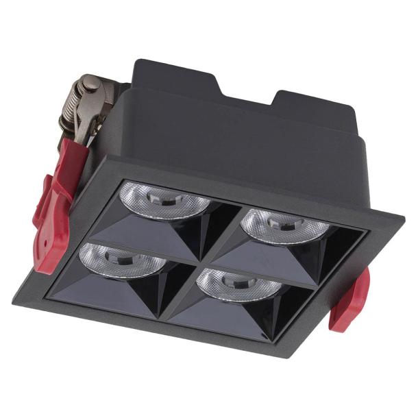 MIDI stropna svetilka LED 16W dnevno bela kvadratna črna