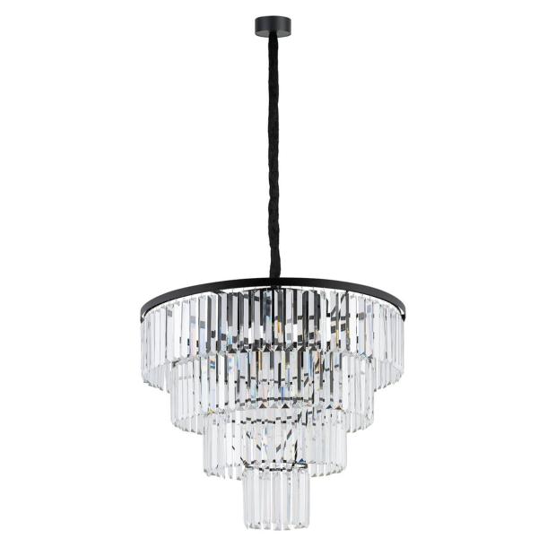 CRISTAL L viseča svetilka E14 okrogla prozorna/črna