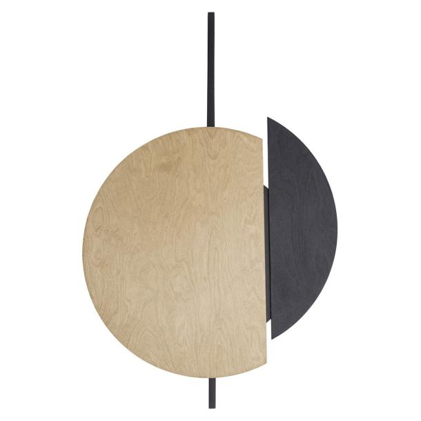 SUNSET C stenska svetilka GX53 okrogla naravna/črna