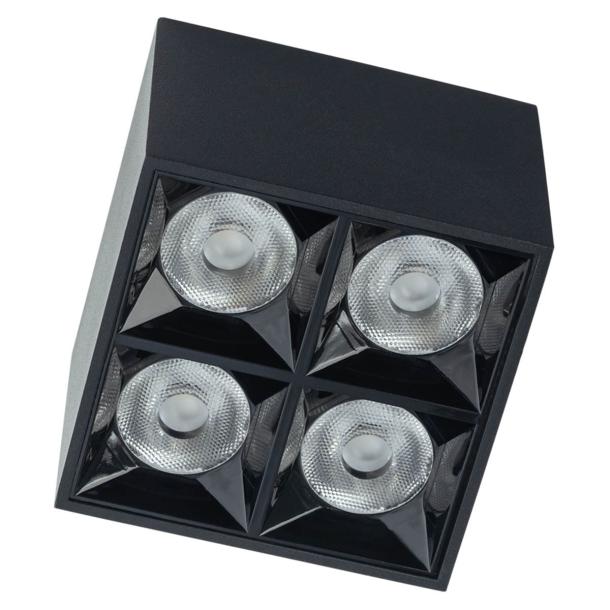 MIDI stropna svetilka LED 16W toplo bela kvadratna črna